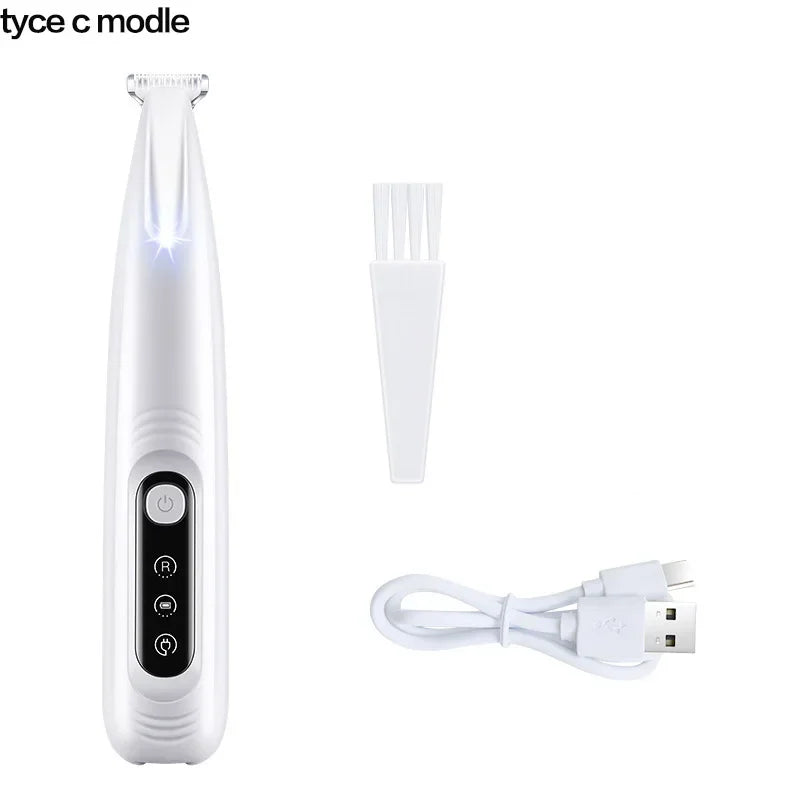 Smartlyo dog paw trimmer with LED light, showing the ergonomic handle and sharp blades for safe pet nail grooming.