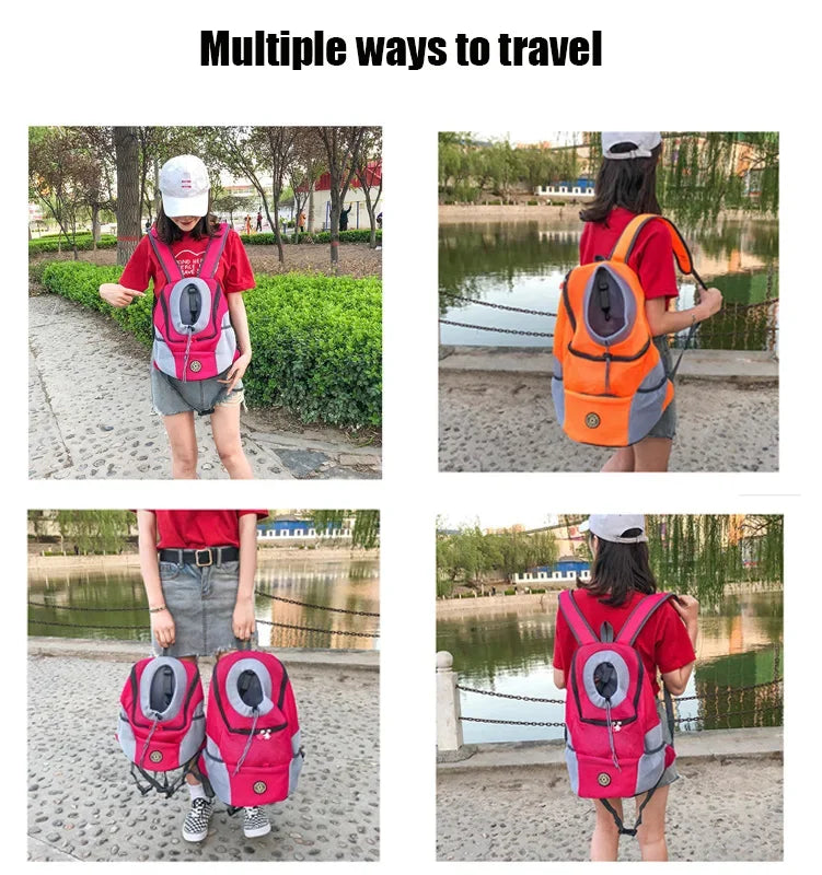 Smartlyo pet carrier portable travel backpack with mesh windows and adjustable straps for comfortable travel with small pets.