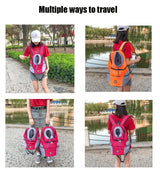 Smartlyo pet carrier portable travel backpack with mesh windows and adjustable straps for comfortable travel with small pets.