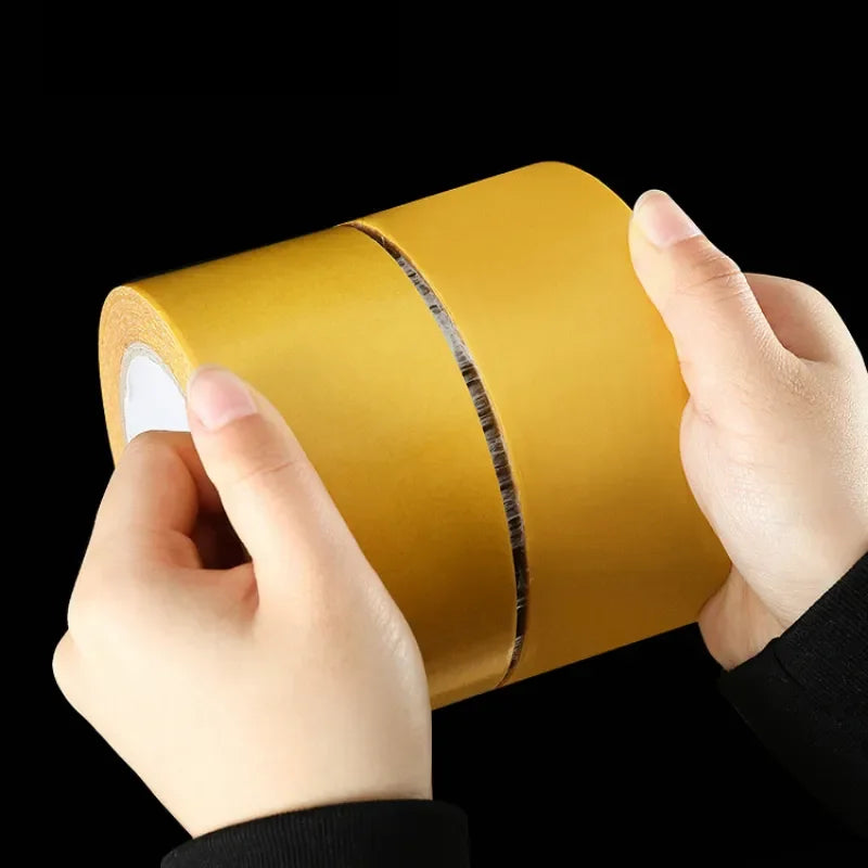Smartlyo double-sided tape with high viscosity grid fiber, showing the adhesive surface and textured backing for strong bonding.