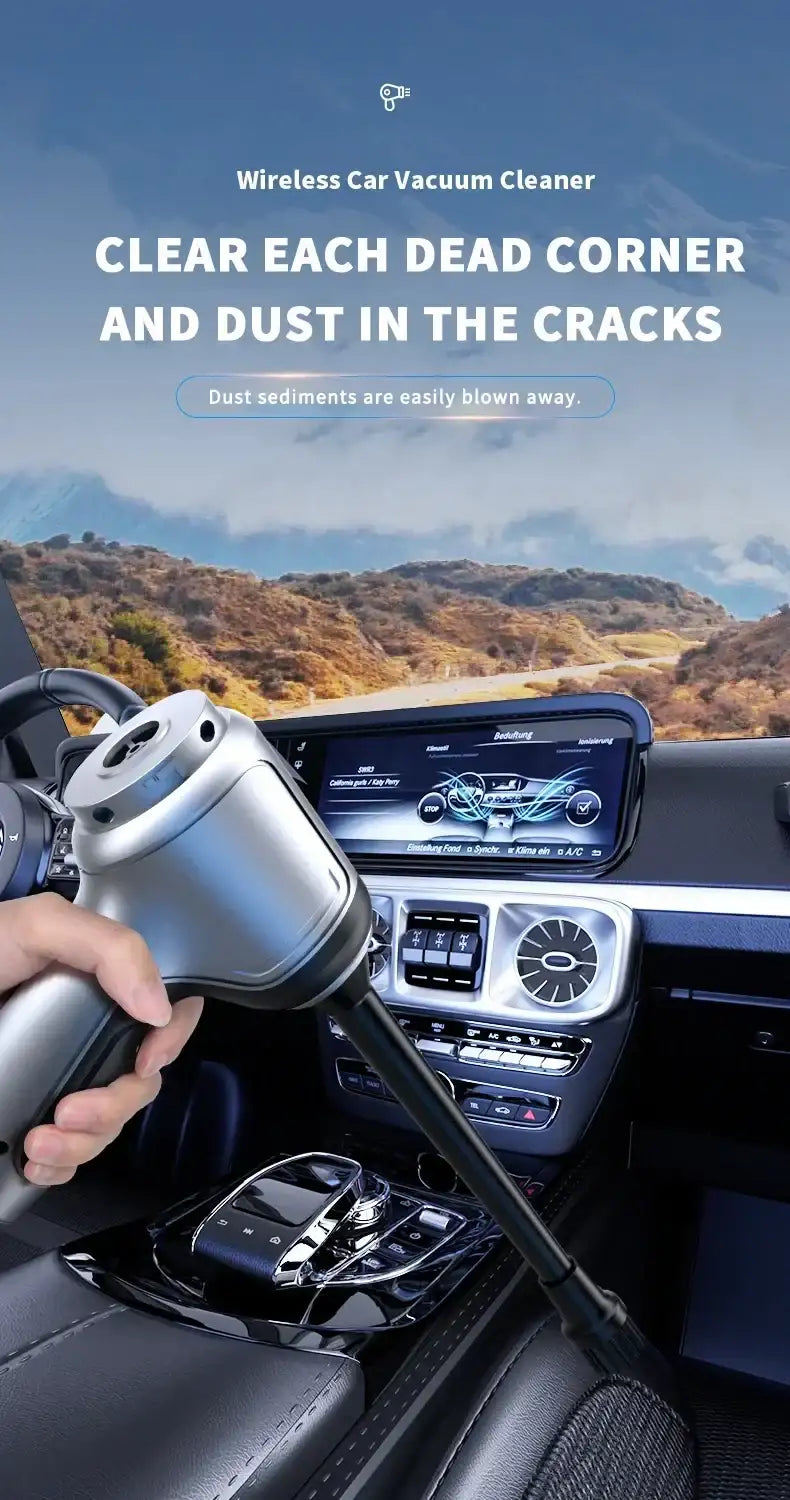 Smartlyo wireless cordless car vacuum cleaner with a compact design and powerful suction for vehicle cleaning.