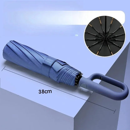 20 Bones 105cm Large Wind & Rain-Resistant Fully Automatic Ring-Buckle UV Protection Umbrella – Reinforced Double-Layer Canopy