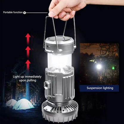 Smartlyo foldable camping fan light showing a portable, compact fan with integrated LED light suitable for outdoor camping.