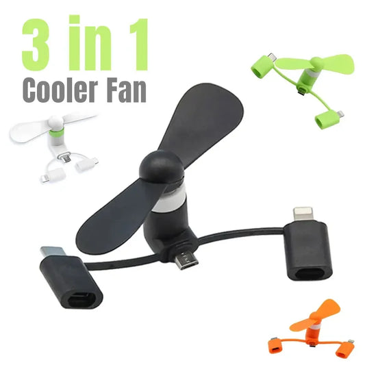 3-in-1 Mini USB Fan