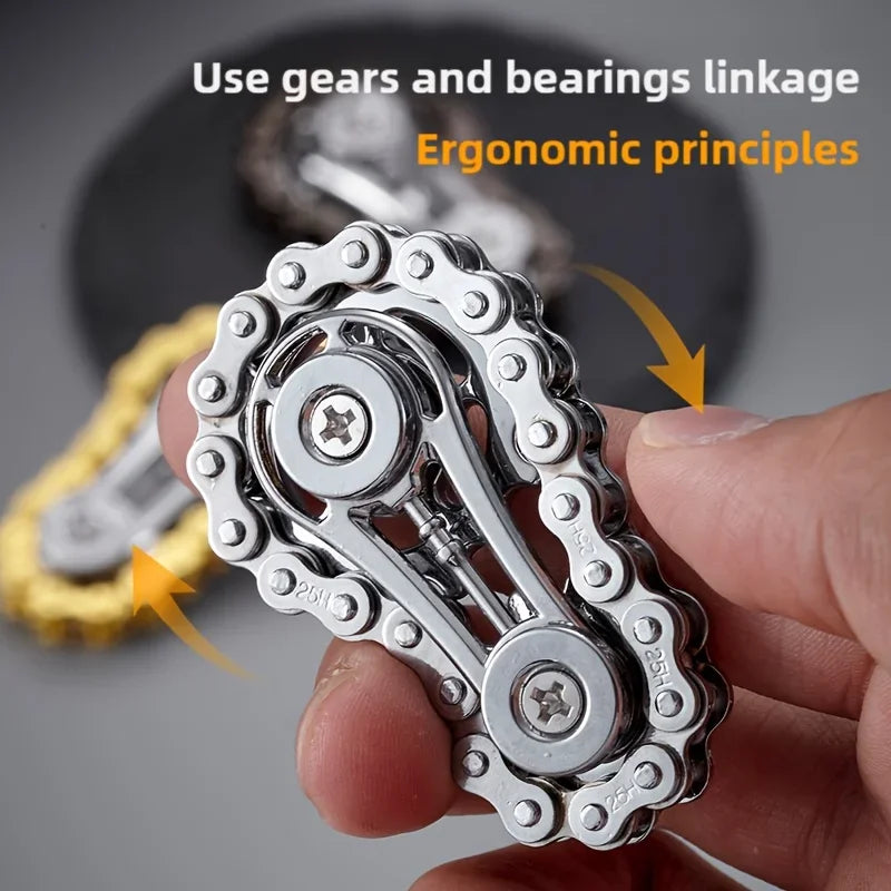 Fingertip Gyro Flywheel Fidget Spinner | Metal Bike Chain EDC Anti-Stress Toy