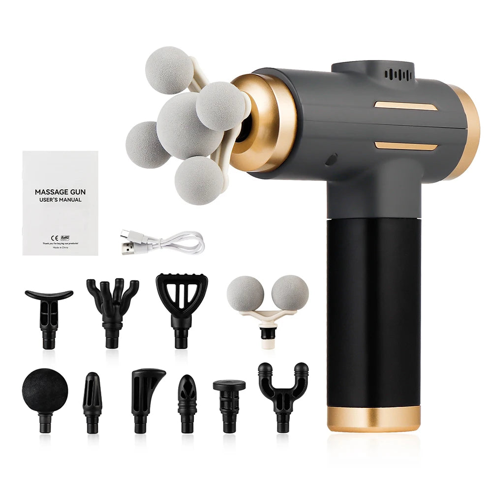 Smartlyo 11-in-1 electric massage gun with 99 intensity levels, featuring a powerful fascia therapy device for muscle relief.