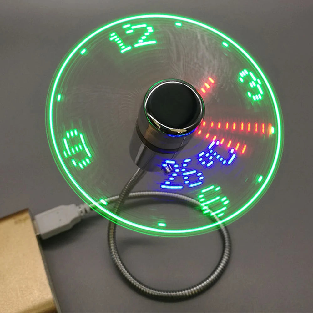 Smartlyo LED Clock Fan Mini fan with DC 5V powered design, featuring a digital clock display and compact cooling fan.