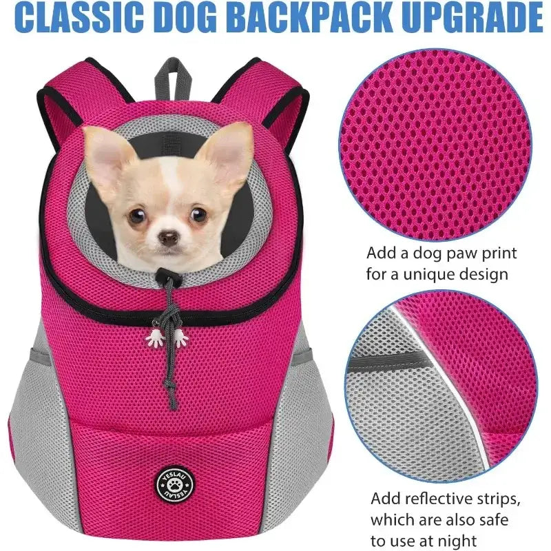 Smartlyo pet carrier portable travel backpack with mesh windows and adjustable straps for comfortable pet transportation.