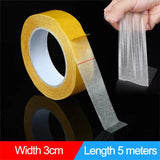 Smartlyo double-sided tape with high viscosity grid fiber, showing the adhesive side and textured surface for strong bonding.
