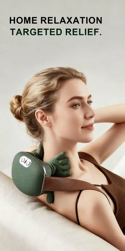 Smartlyo automatic shoulder and neck massager with adjustable straps, designed to relieve tension and improve relaxation.