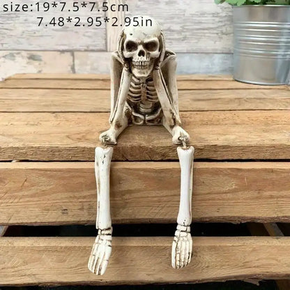 Realistic human skeleton Halloween decoration by Smartlyo, detailed plastic skeleton with joints, ideal for spooky festive displays.