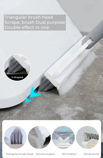 Smartlyo 2-in-1 multifunctional scrub brush with a handle and scrubbing surface, ideal for cleaning dishes and surfaces.