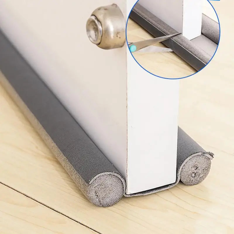 Seal around a door with the My Store Door Sealing Strip, shown in the image as a flexible, weatherproof strip attached to a door frame.