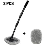 Smartlyo retractable bent bar car wash brush with adjustable handle and soft bristles for easy vehicle cleaning