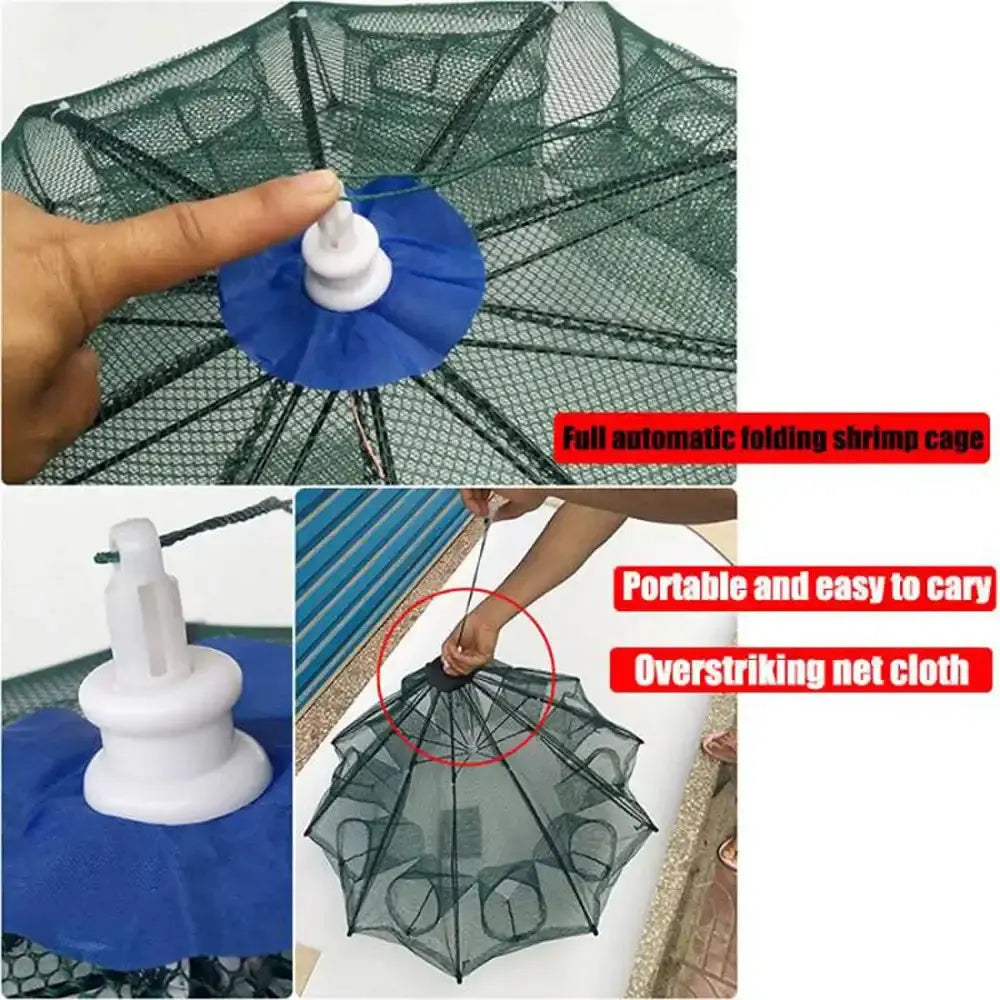 Smartlyo foldable fishing net with handle, lightweight and compact for easy storage and transport during fishing trips.