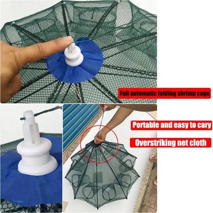Smartlyo foldable fishing net with handle, lightweight and compact for easy storage and transport during fishing trips.