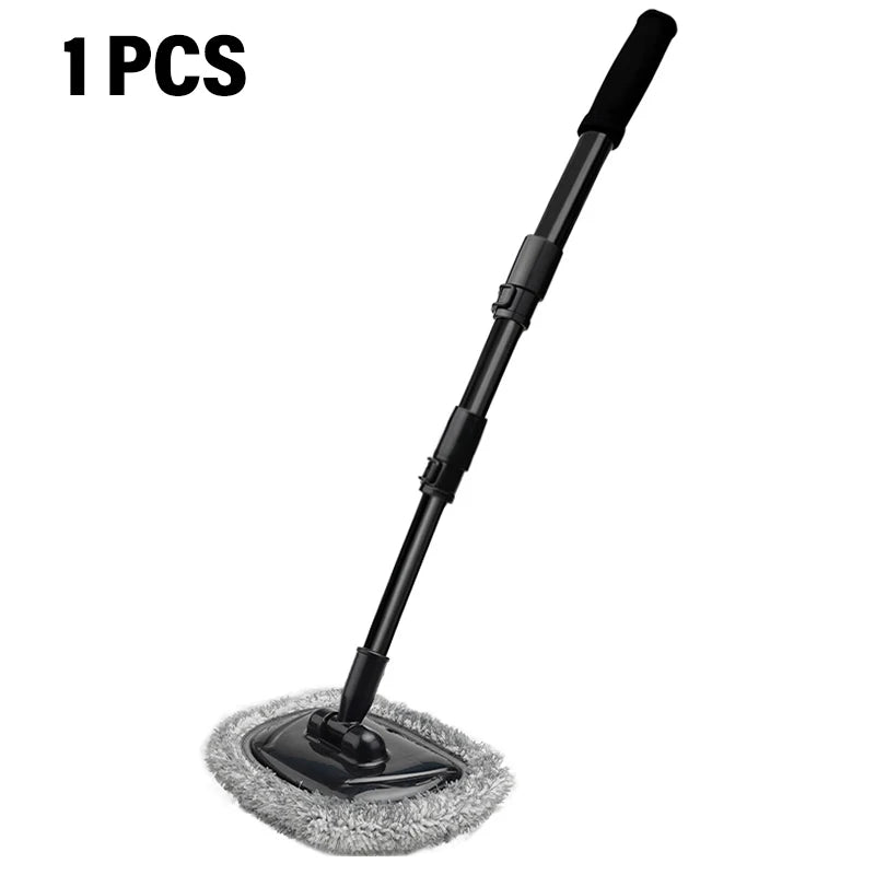 Smartlyo retractable bent bar car wash brush with adjustable handle and soft bristles for effective vehicle cleaning.