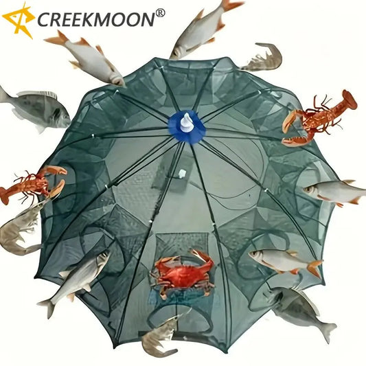 Smartlyo foldable fishing net with a lightweight frame and mesh scoop, ideal for portable fishing and outdoor use.